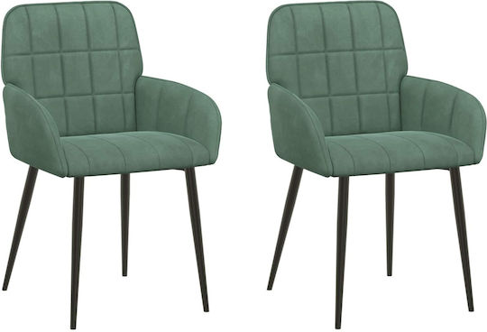 Velvet Light Blue Dining Armchairs 2 Pieces 57x50x85cm
