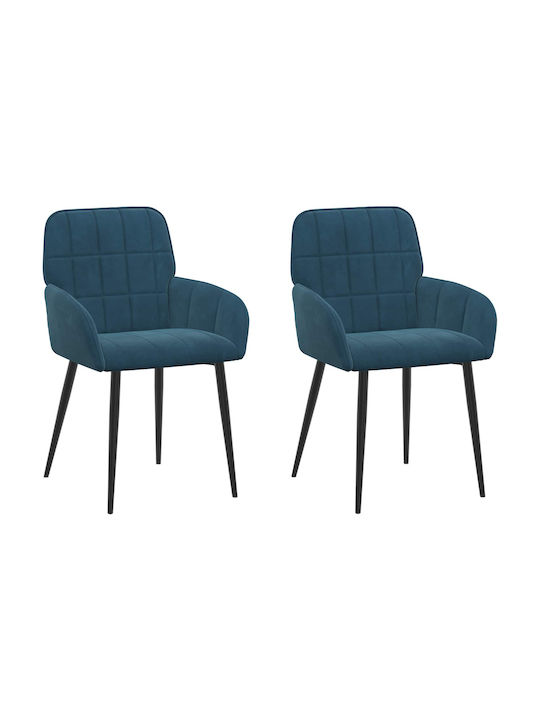 Velvet Blue Dining Armchairs 2 Pieces 57x50x85 cm