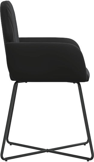 Velvet Black Dining Armchairs 2 Pieces 55x50x84 cm