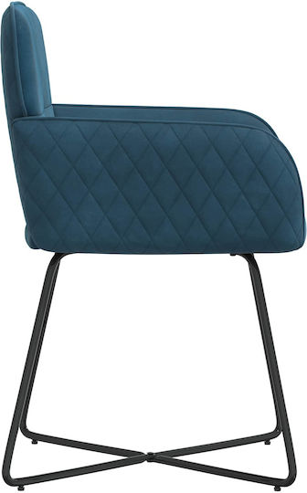 Velvet Blue Dining Armchairs 2 Pieces 59x56.5x86cm