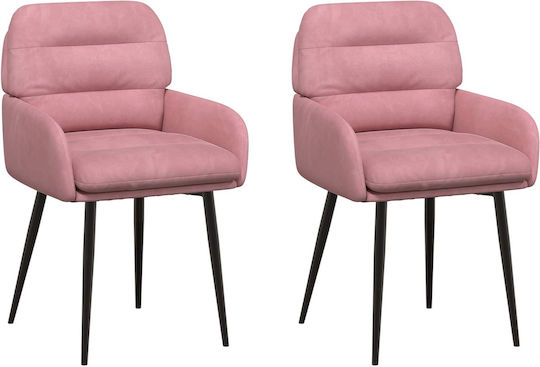 Samt Ess- und Küchenstühle Rosa 2 Stück 59x59.5x90cm