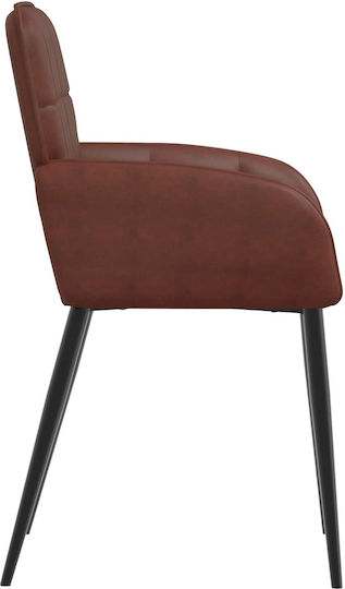 Dining Armchairs With Brown Artificial Leather Upholstery 2 Pieces 57x50x85cm