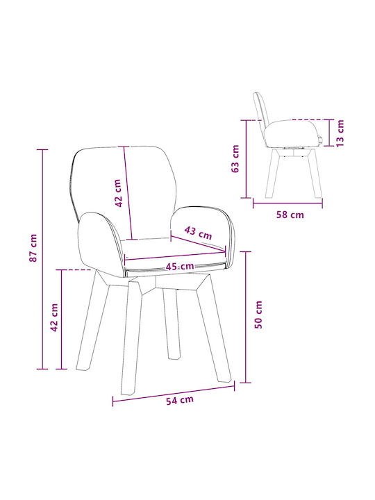 Dining Armchairs With Fabric Upholstery Pink 4 Pieces 54x58x87cm