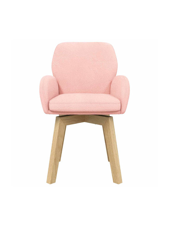 Dining Armchairs With Fabric Upholstery Pink 2 Pieces 54x58x87cm