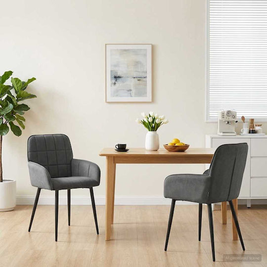 Dining Armchairs 57x50x85cm 2 Pieces Grey Dining Armchairs 57x50x85cm 2 Pieces Grey