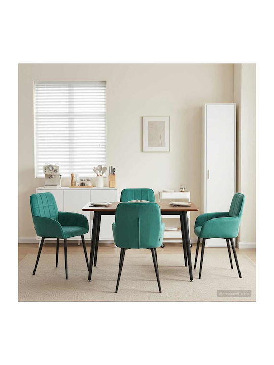 Кадифени Столове За Трапезария Тюркоазени 4 Бройки 57x50x85см
