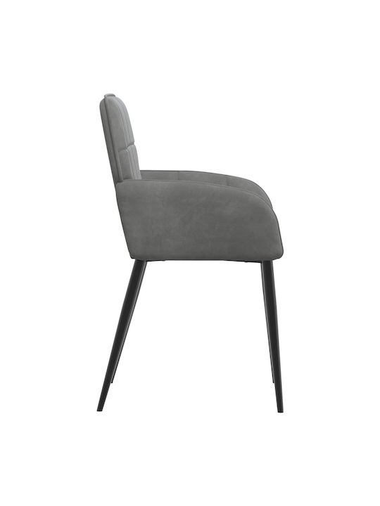 Dining Velvet Grey Armchairs 2 Pieces 57x50x85cm