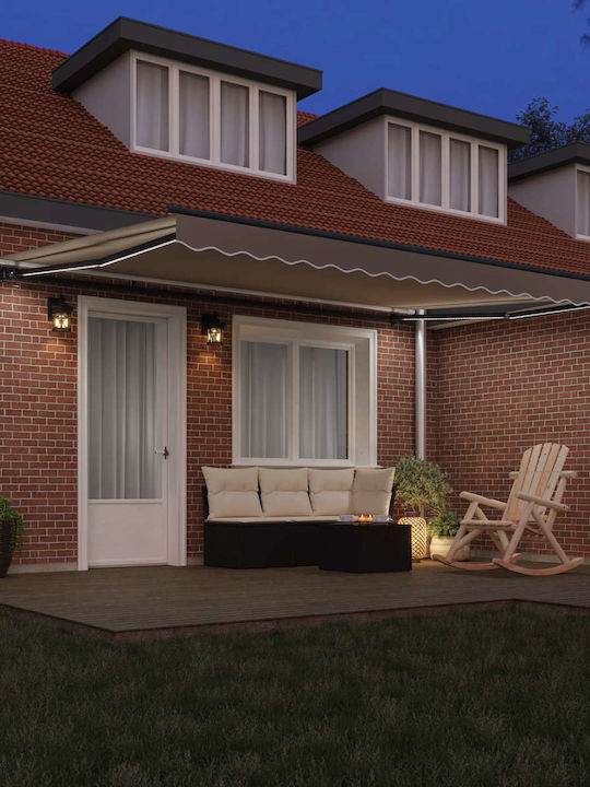vidaXL Τέντα Βεράντας με Led Μπεζ 4.5x3.5m