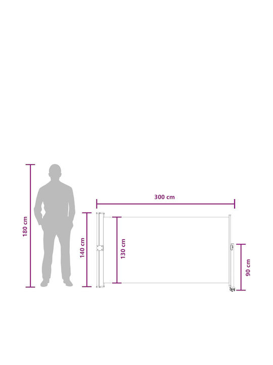 vidaXL Copertină Laterală Terasă Maro 1.4x3m