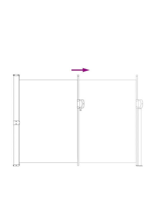 vidaXL Seitliche Markise Terrasse Grau 1.6x3m