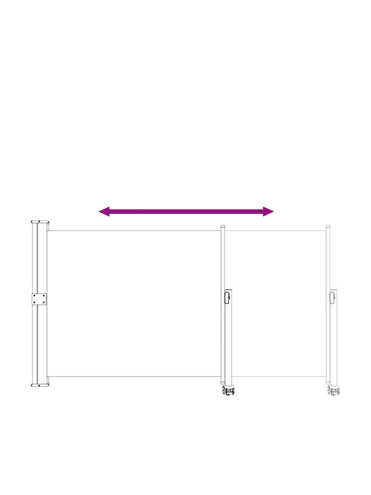 vidaXL Sideway White Terrace Tent 1.6x3m