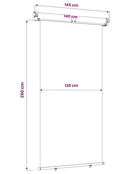 vidaXL Seitliche Zelt Terrasse Grau 1.4x2.5m