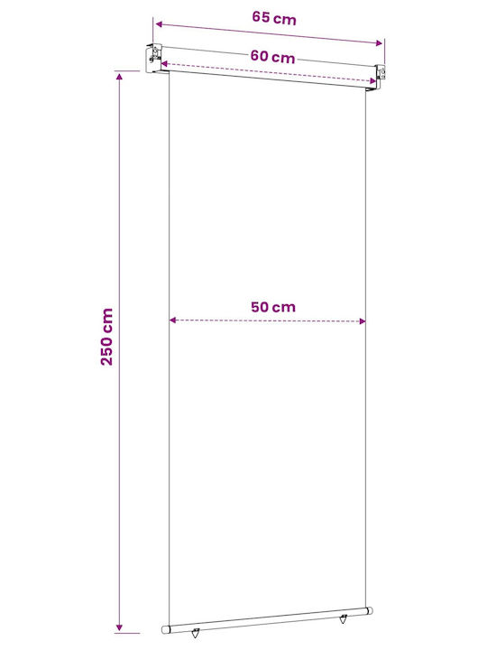 vidaXL Copertină Laterală Terasă Maro 0.6x2.5m