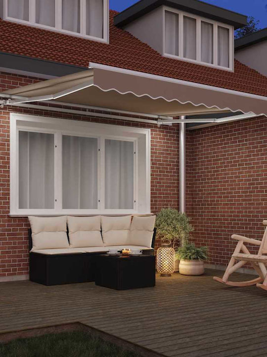vidaXL Terrace Tent with LEDs Beige 3x2.5m