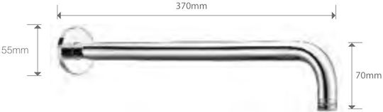 Imex Bpr001 Bgm Schwarzes Gun Metal Pvd 37cm Duscharm-Verlängerung