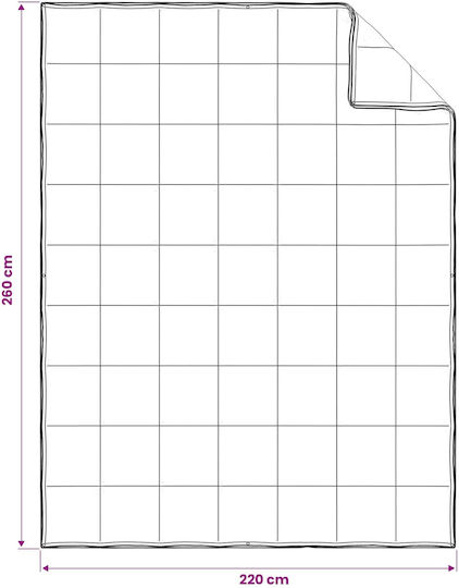 vidaXL Superking Steppdecke 220x260cm Beige
