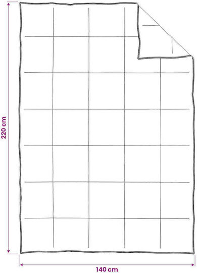 vidaXL Single Quilt 140x220cm Beige 350 GSM