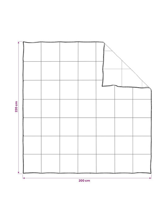 vidaXL Πάπλωμα Διπλό 200x220εκ. Λευκό 250 GSM