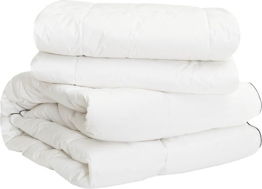 vidaXL Set Pilotă Single 140x200 cm Alb 130 GSM