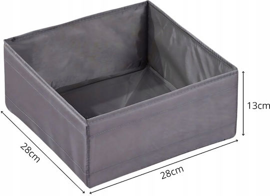 Fabric Storage Box for Underwear / Clothes / Shoes in Grey Colour 28x28x10cm