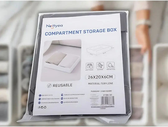 Fabric Storage Box for Clothes / Underwear / Socks / Ties in Grey Colour 26x20x6cm