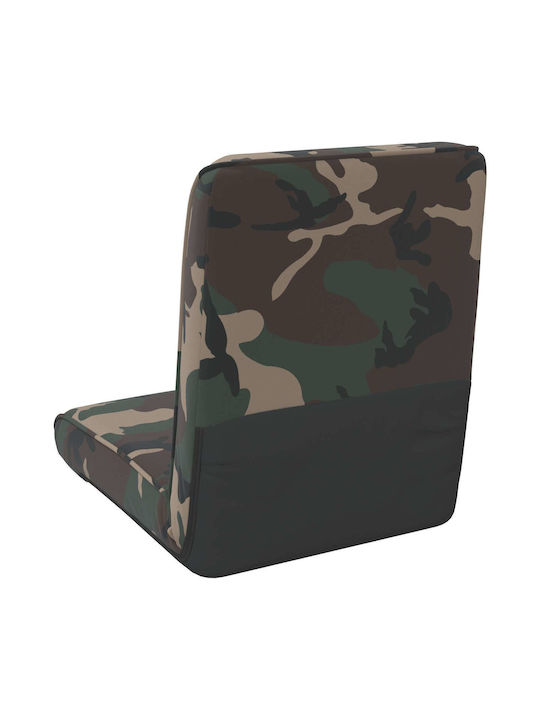 Taburet Camera De Zi Pliabil Cu Spătar Și Spațiu De Depozitare Verde Militar 50x73x60cm