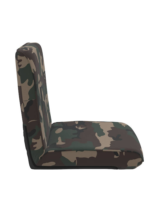 Taburet Camera De Zi Pliabil Cu Spătar Și Spațiu De Depozitare Verde Militar 50x73x60cm