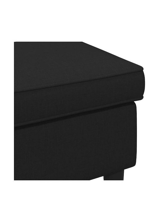 Табуретка За Крака Облечена С Текстил Черна 55x35x41см