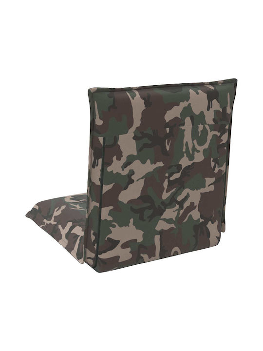 Taburet Camera De Zi Pliabil Cu Spătar Și Spațiu De Depozitare Verde Militar 54x64x59cm
