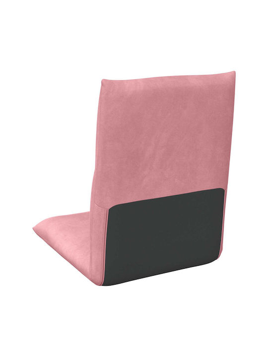 Klappbarer Wohnzimmerhocker mit Rückenlehne, Samt Rosa, 46x50x61cm,