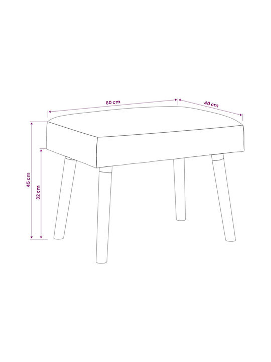 Stoff Bankhocker Schwarz 60x40x45cm