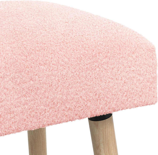 Fabric Upholstered Bench Stool Pink 46x110x40cm