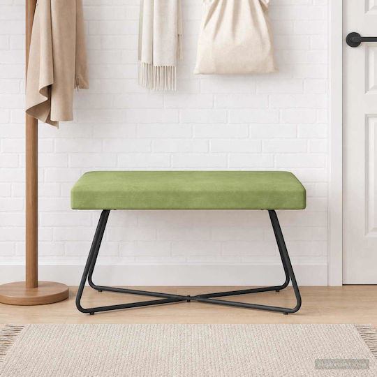 Taburet Tapițat Cu Catifea Verde Deschis 80x40x45cm