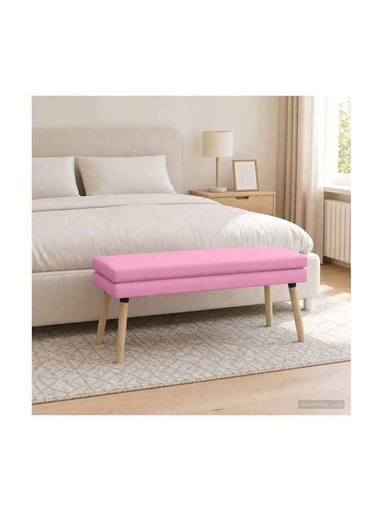 Fabric Upholstered Bench Stool Pink 110x40x47cm