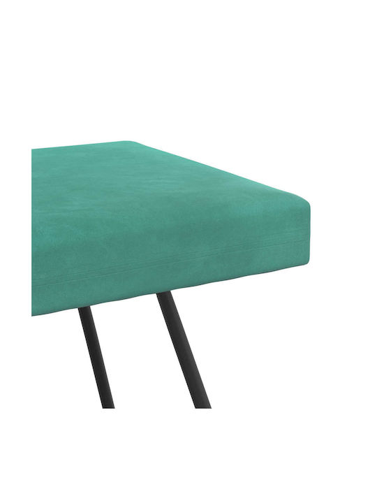 Velvet Upholstered Bench Stool Turquoise 80x40x45cm