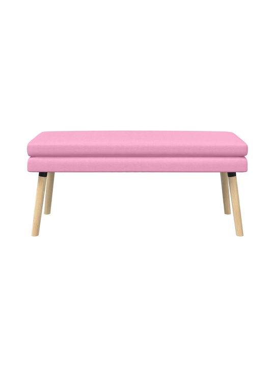 Fabric Upholstered Bench Stool Pink 110x40x47cm
