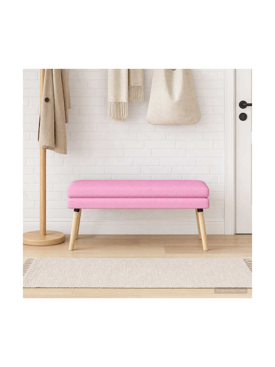 Fabric Upholstered Bench Stool Pink 110x40x47cm