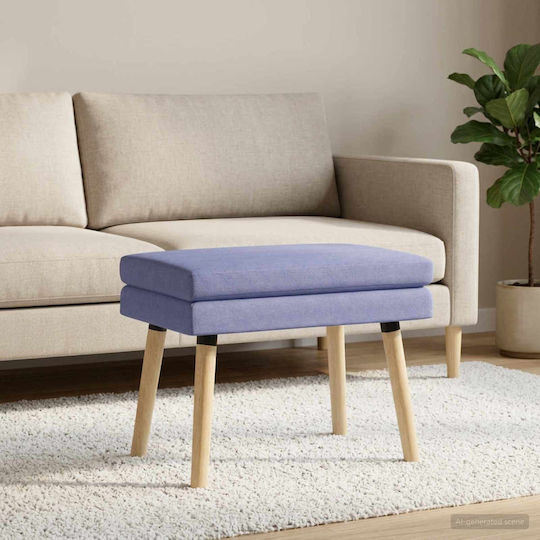Taburet Tapițat cu Țesătură Denim Albastru 60x40x46 cm