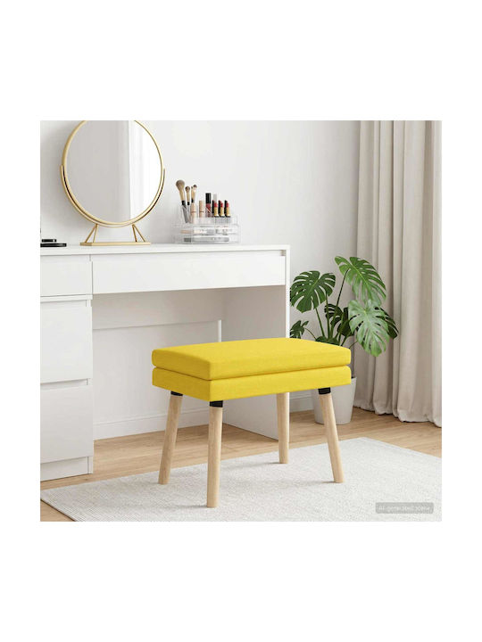 Fabric Upholstered Bench Stool Soft Yellow 60x40x46cm
