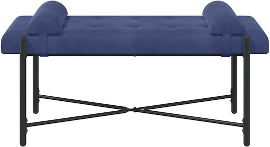 Samt Bankhocker Blau Polizei 110x40x46cm