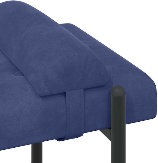 Samt Bankhocker Blau Polizei 110x40x46cm