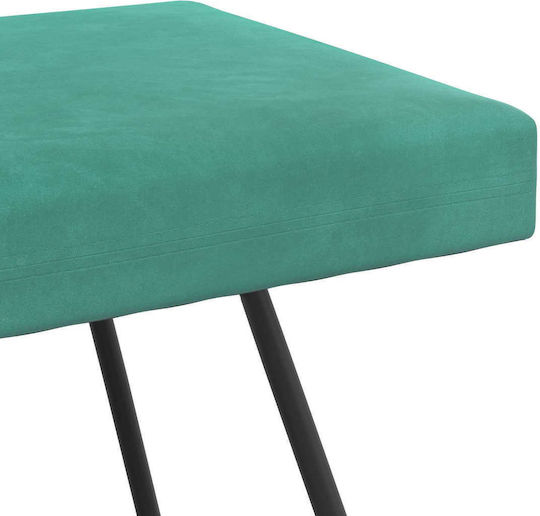 Velvet Upholstered Bench Stool Turquoise 45x110x40cm