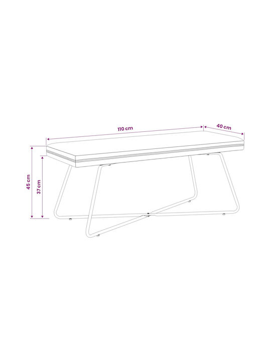 Samt Türkis Tabouret Mit Bezug 45x110x40cm