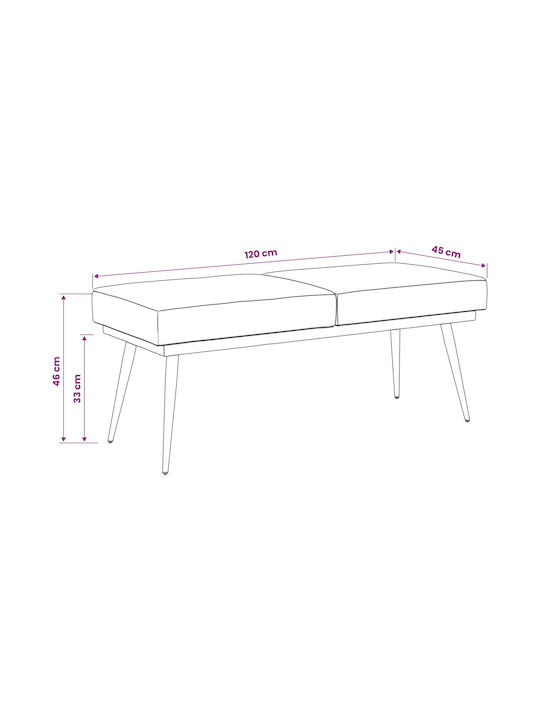 Ταμπουρέ Επενδυμένο με Βελούδο Κόκκινο 120x45x46εκ.