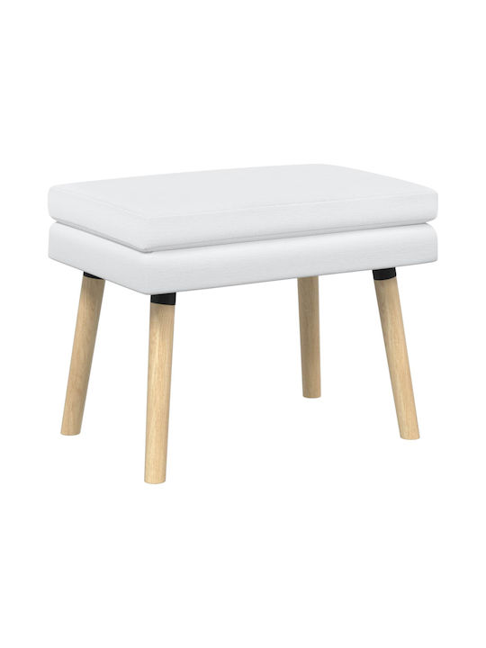 Taburet Tapițat cu Țesătură Alb 60x40x46 cm