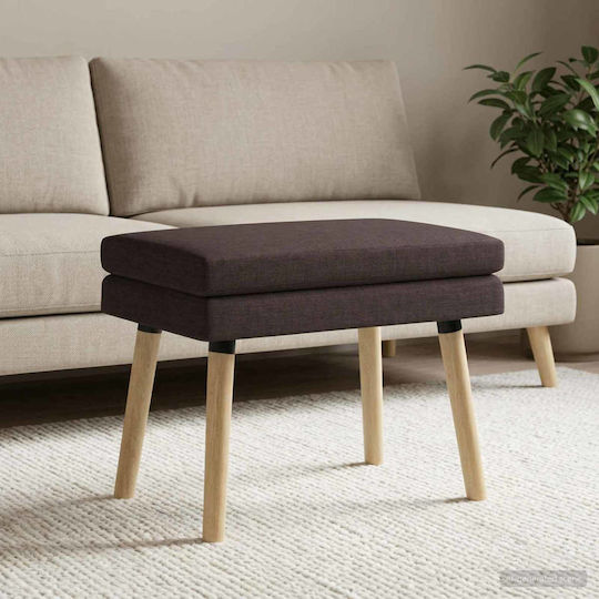 Fabric Upholstered Bench Stool Dark Brown 60x40x46cm