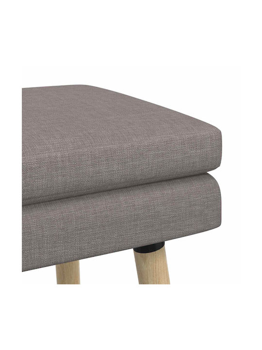 Taupe Stoff Bankhocker 60x40x46cm