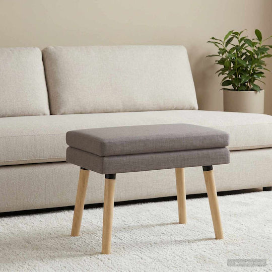 Ταμπουρέ Επενδυμένο με Ύφασμα Taupe 60x40x46εκ.
