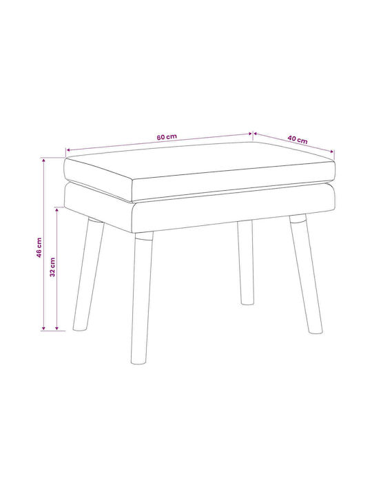 Stoff-Tabouret Mit Rosa Bezug 60x40x46cm