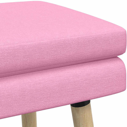 Stoff-Tabouret Mit Rosa Bezug 60x40x46cm